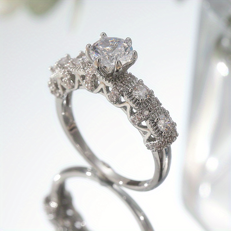 Copper Stackable Ring Set with CZ, Vacation Style, Christmas Wedding Ring Gift